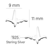 Herzschlag Ohrstecker in 925 Silber