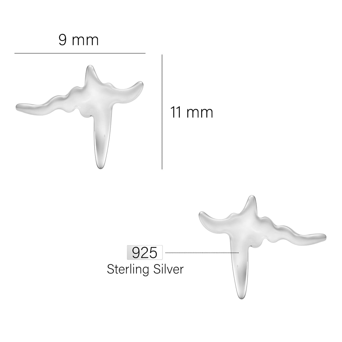 Herzschlag Ohrstecker in 925 Silber