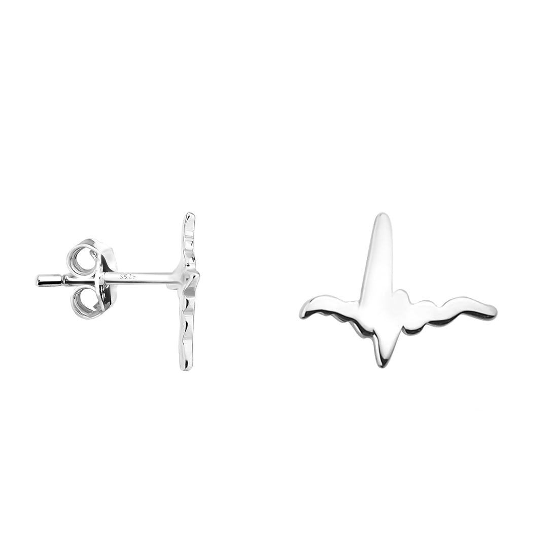 Herzschlag Ohrstecker in 925 Silber