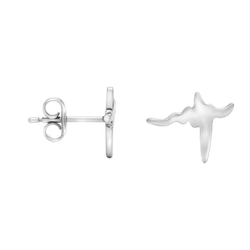Herzschlag Ohrstecker in 925 Silber