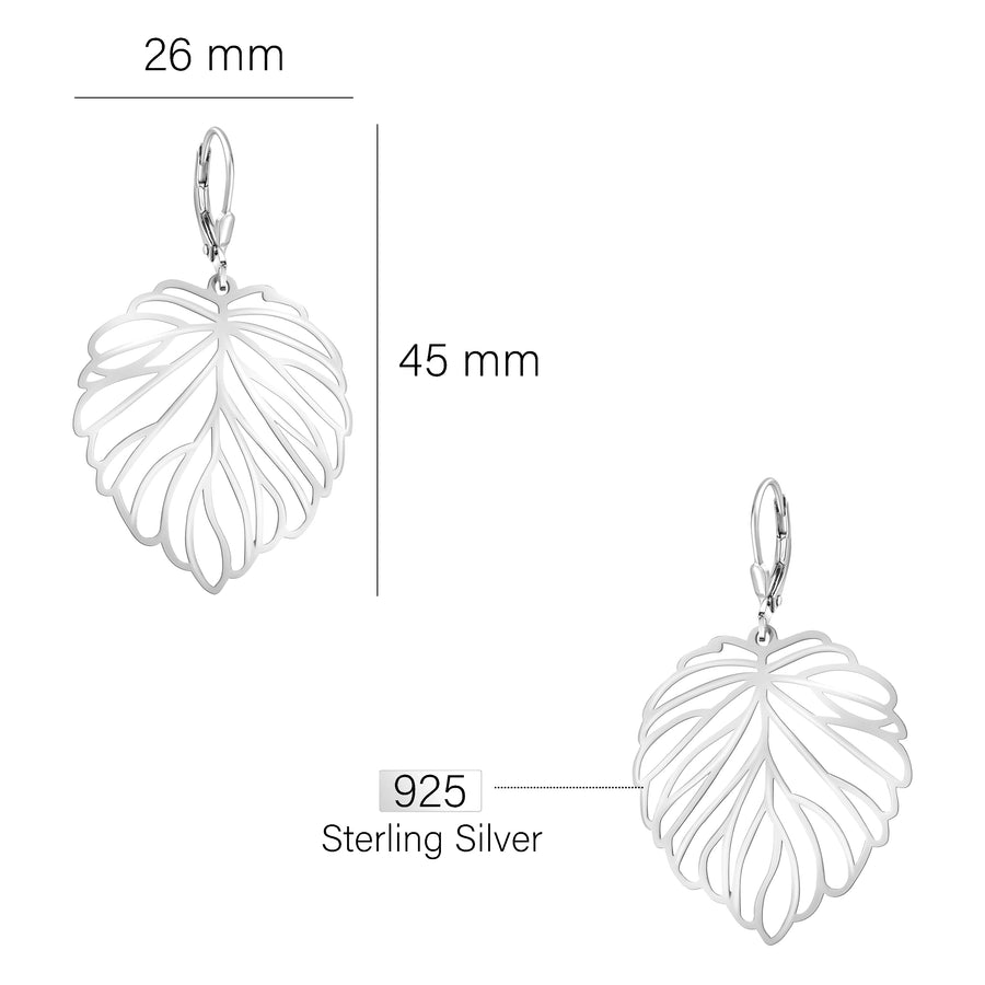 Blatt Ohrstecker in 925 Silber