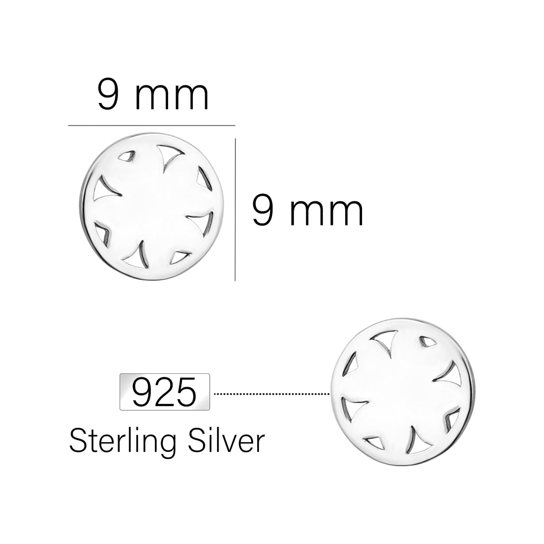 Blume Ohrstecker in 925 Silber