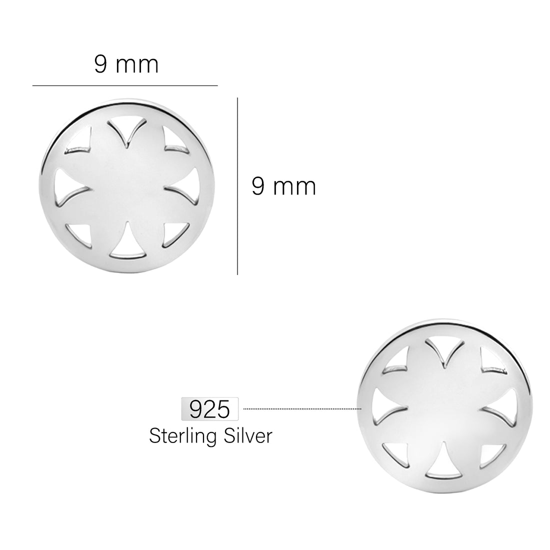 Blume Ohrstecker in 925 Silber