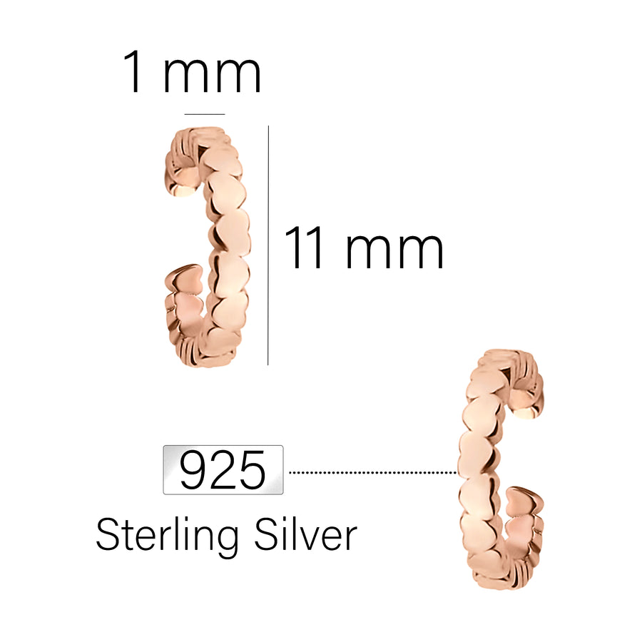 Herz Ear Cuff in 925 Silber