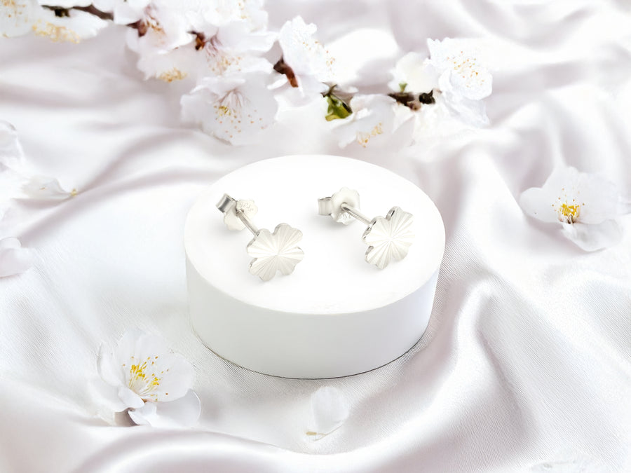 Kleeblatt Ohrstecker in 925 Silber