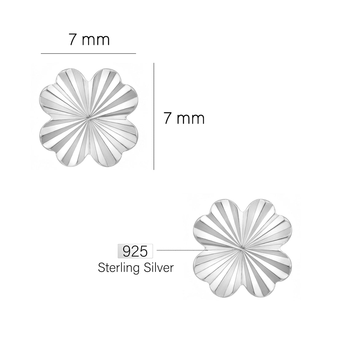 Kleeblatt Ohrstecker in 925 Silber