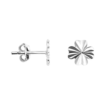 Kleeblatt Ohrstecker in 925 Silber