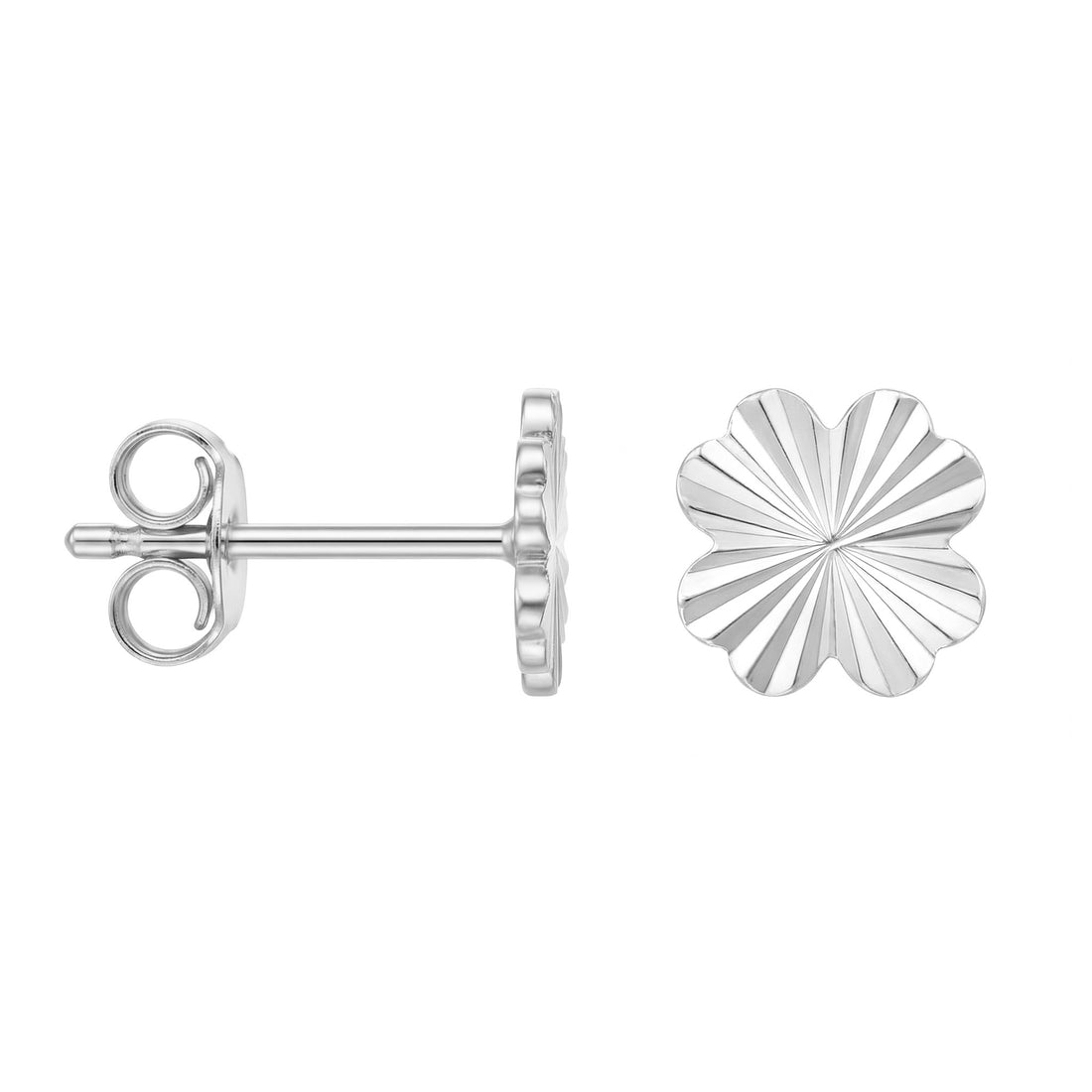 Kleeblatt Ohrstecker in 925 Silber