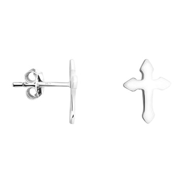 Kreuz Ohrstecker in 925 Silber