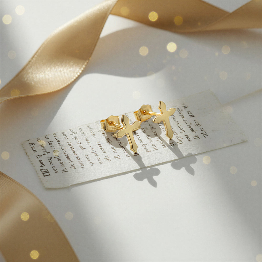 Kreuz Ohrstecker in 925 Silber