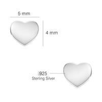 Herz Ohrstecker in 925 Silber