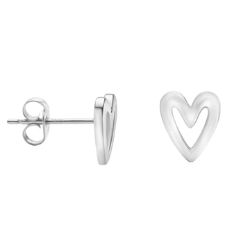 Herz Ohrstecker in 925 Silber