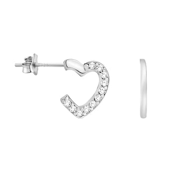 Herz Ohrstecker in 925 Silber