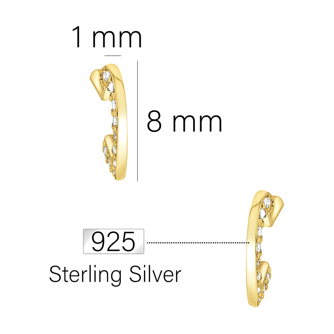 Herz Ohrstecker in 925 Silber