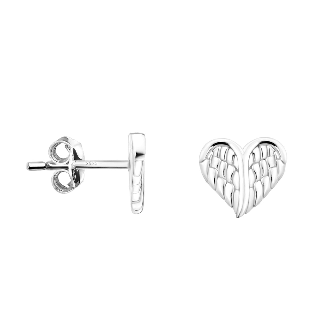 Herz Ohrstecker in 925 Silber