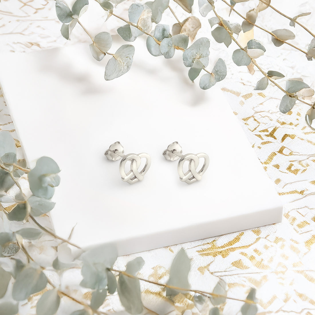 Herz Ohrstecker in 925 Silber