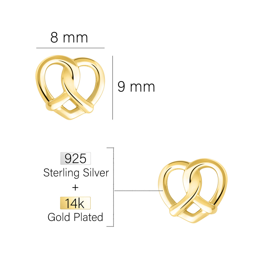 Herz Ohrstecker in 925 Silber