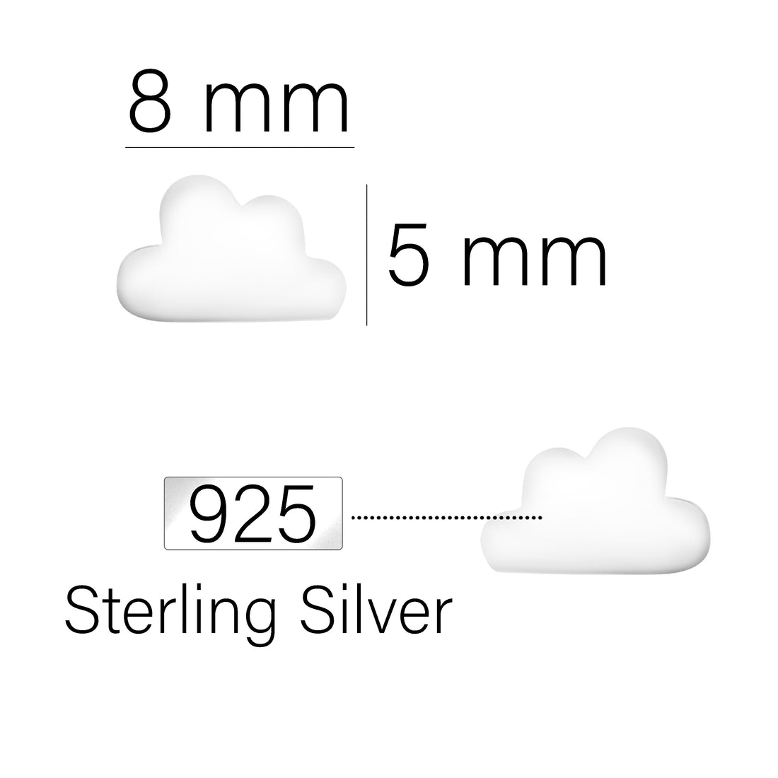 Wolke Ohrstecker in 925 Silber