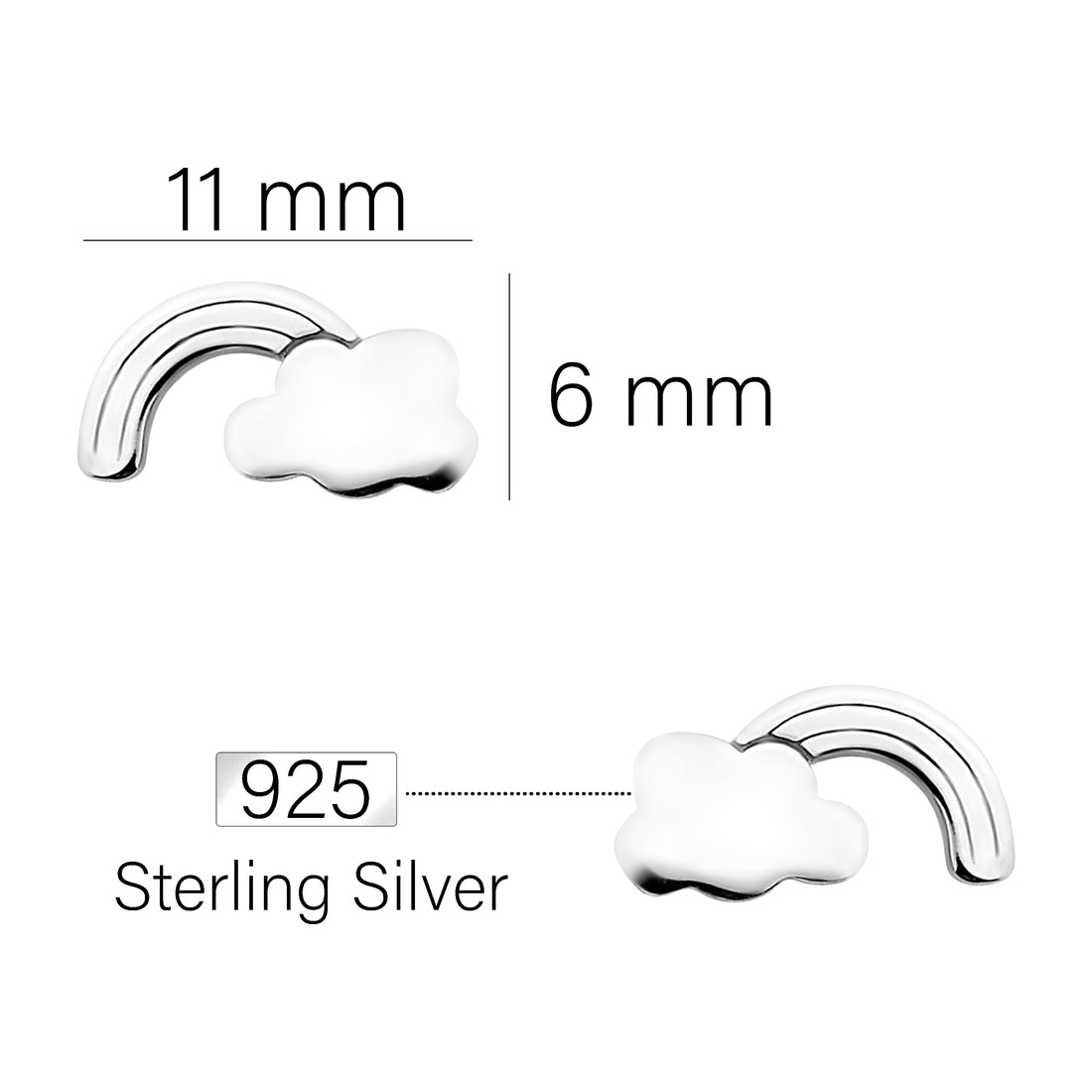 Wolke Ohrstecker in 925 Silber