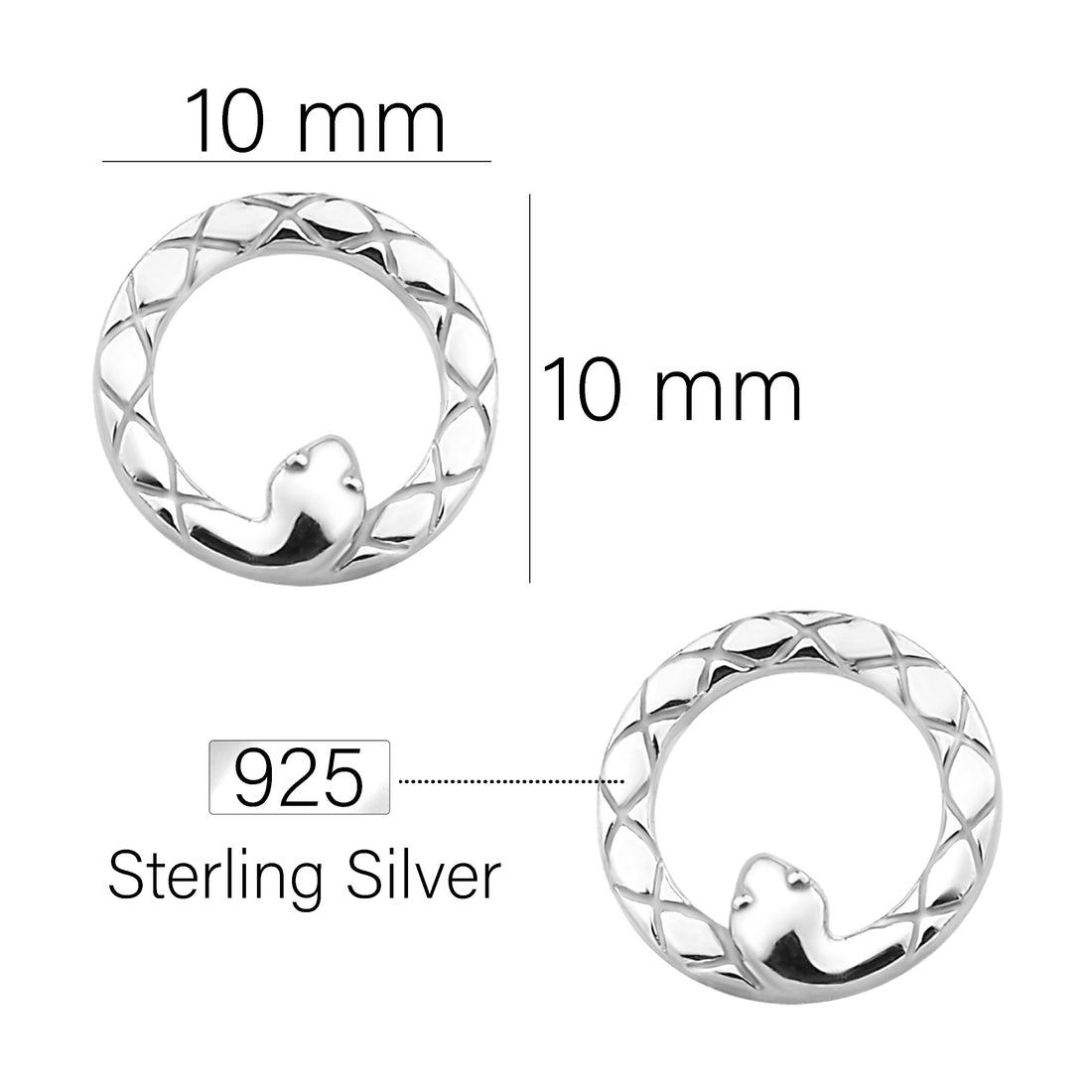 Schlange Ohrstecker in 925 Silber