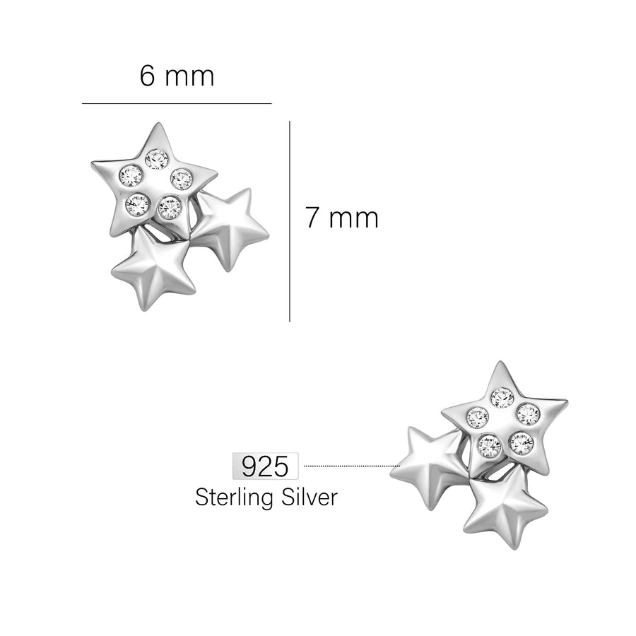 Stern Ohrstecker in 925 Silber