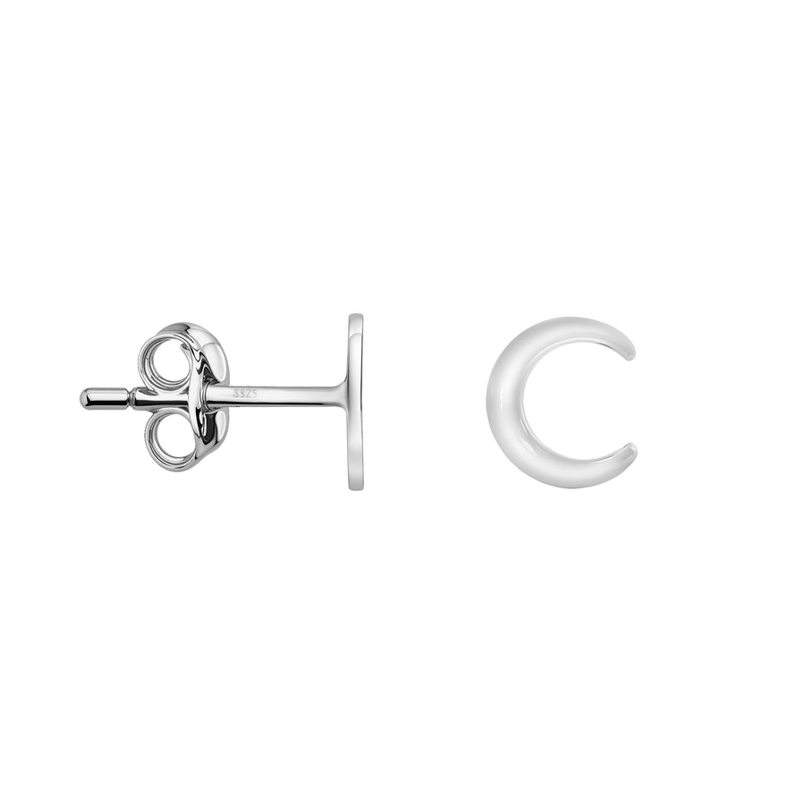 Mond Ohrstecker in 925 Silber