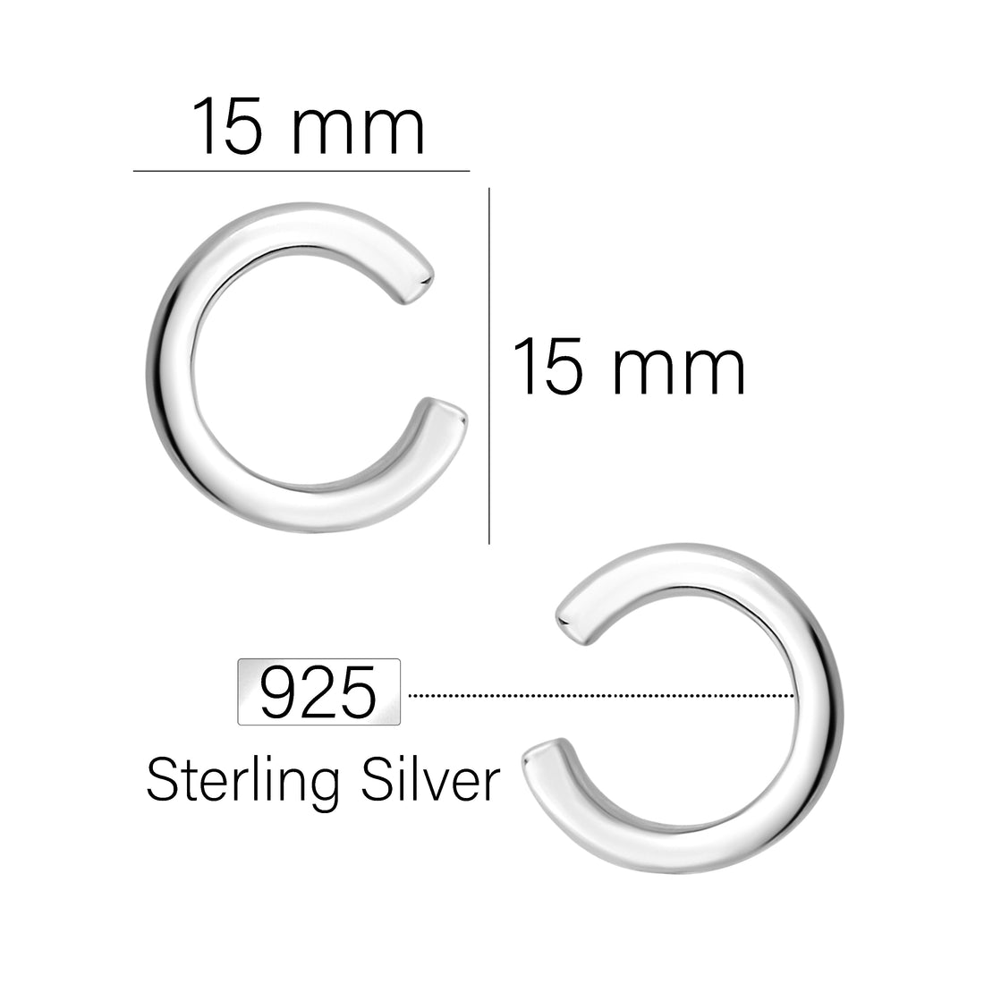 Kreis Ohrstecker in 925 Silber