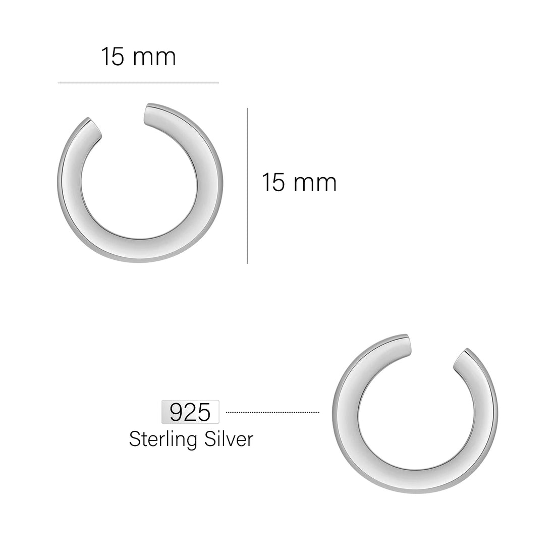 Kreis Ohrstecker in 925 Silber