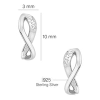 Unendlich Steck Creolen in 925 Silber
