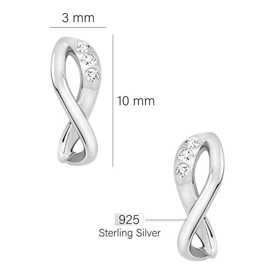 Unendlich Steck Creolen in 925 Silber