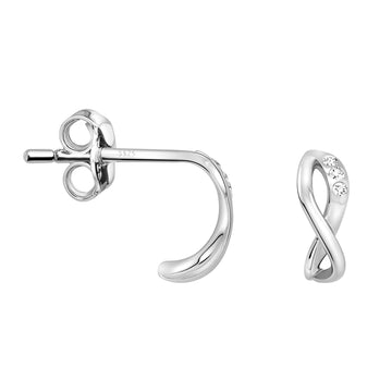 Unendlich Steck Creolen in 925 Silber