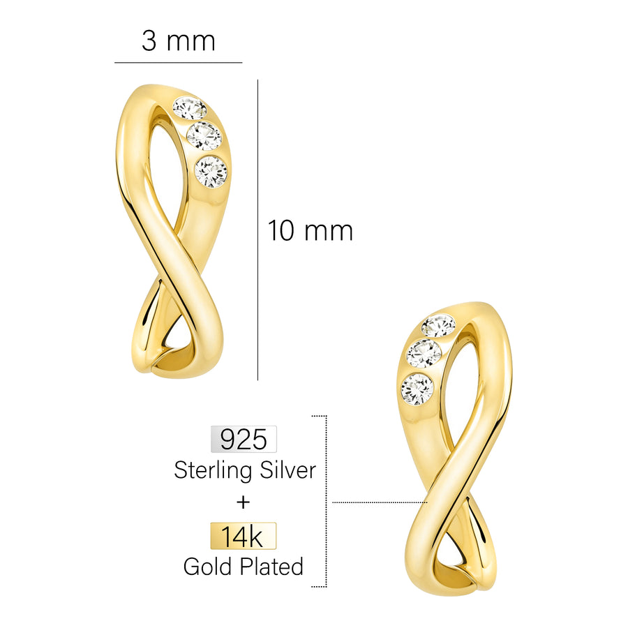 Unendlich Steck Creolen in 925 Silber