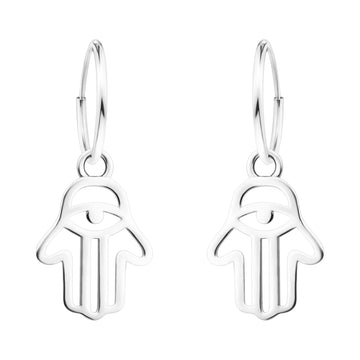 Fatimas Hand Ohrhänger in 925 Silber