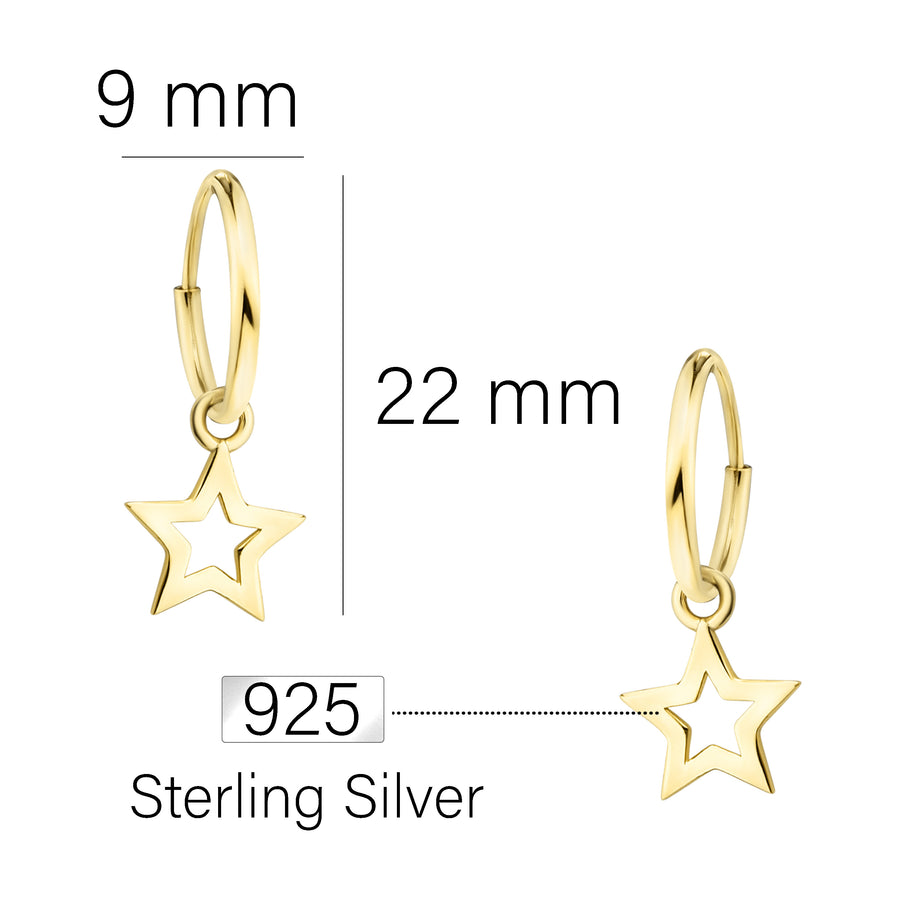 Stern Ohrhänger in 925 Silber