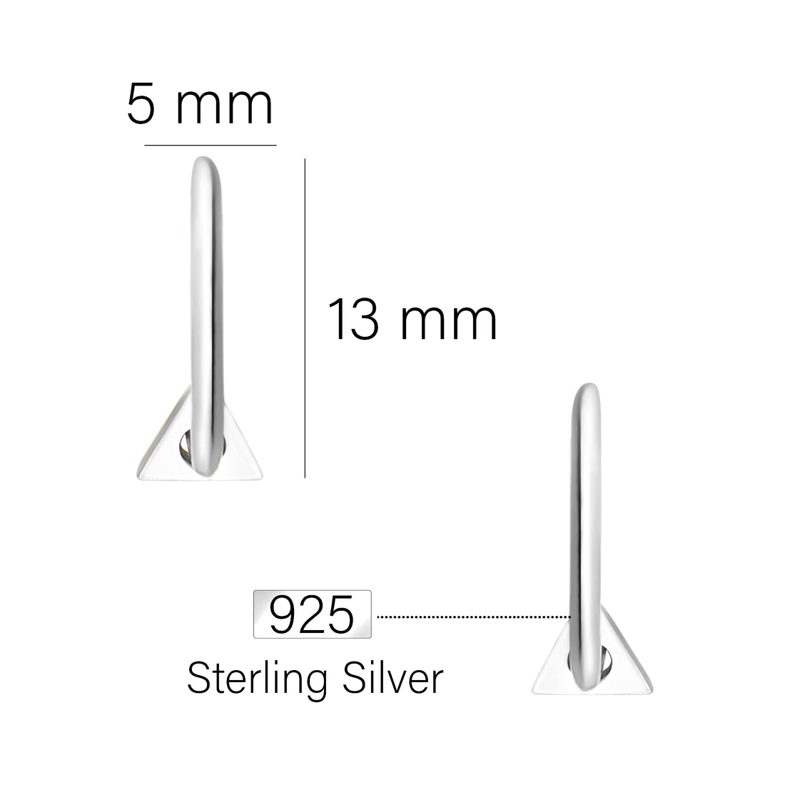 Dreieck Steck Creolen in 925 Silber