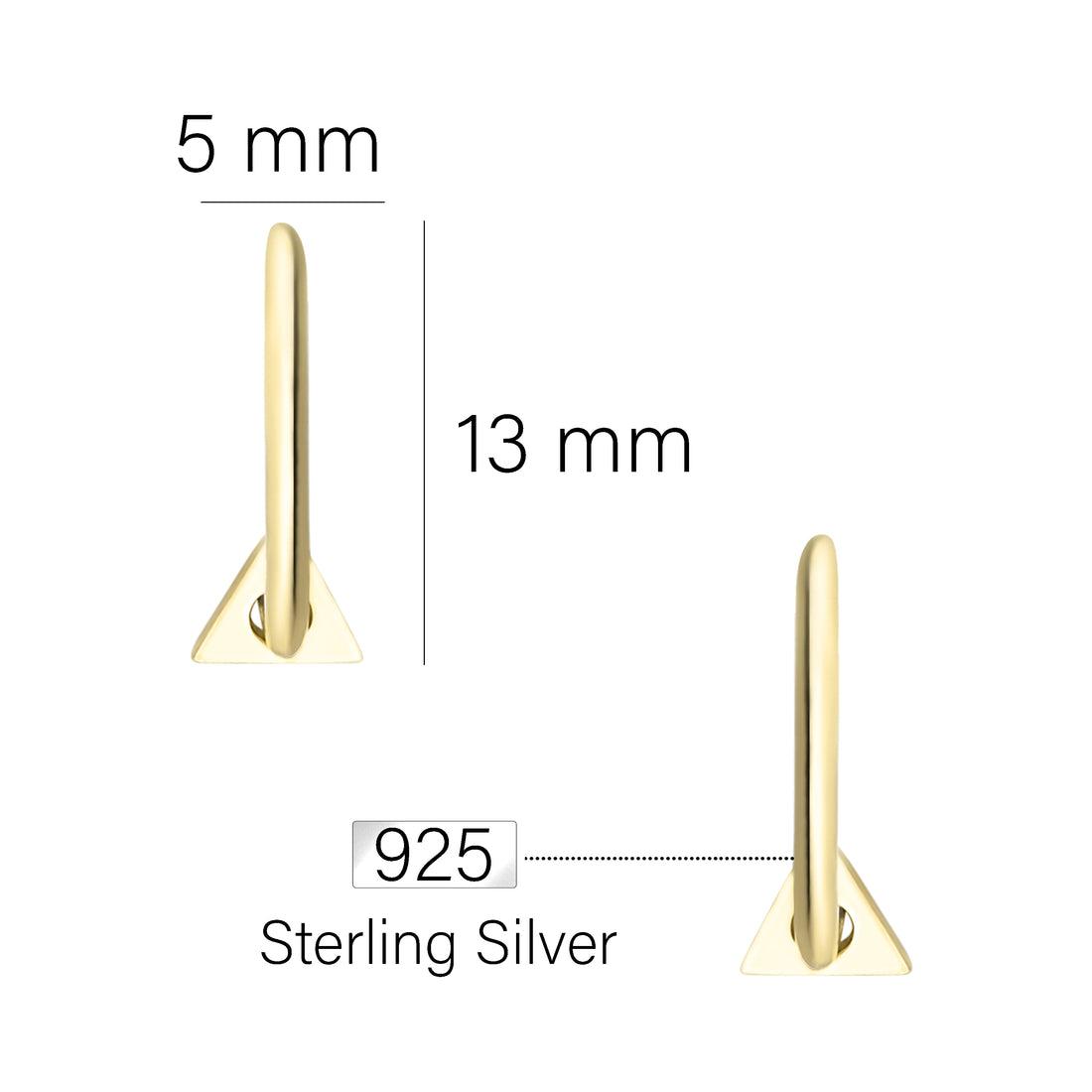 Dreieck Steck Creolen in 925 Silber