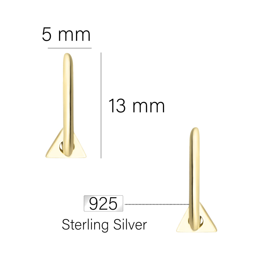Dreieck Steck Creolen in 925 Silber