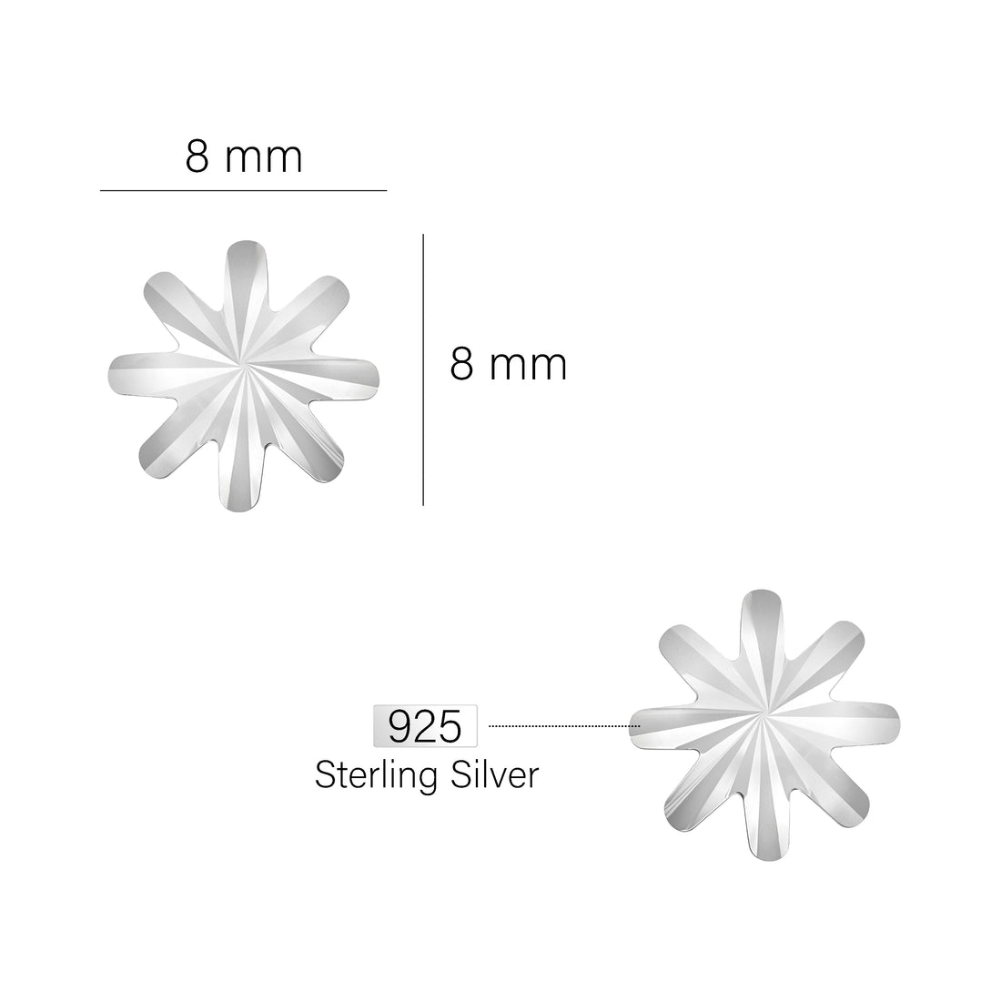 Stern Ohrstecker in 925 Silber