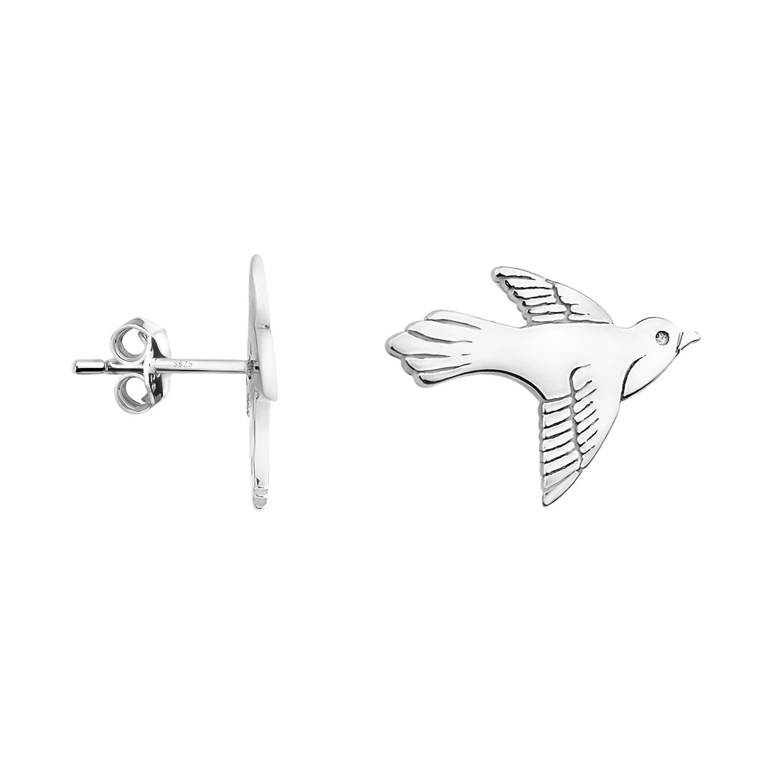 Vogel Ohrstecker in 925 Silber