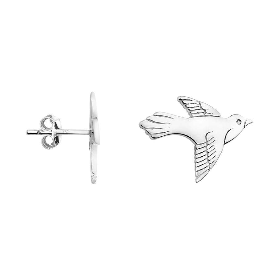 Vogel Ohrstecker in 925 Silber