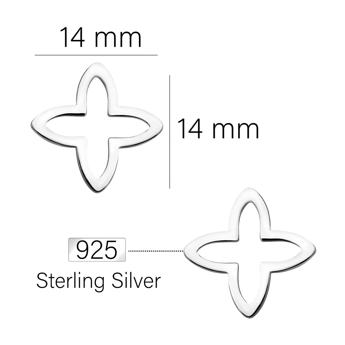 Blume Ohrstecker in 925 Silber