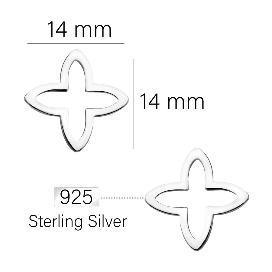 Blume Ohrstecker in 925 Silber