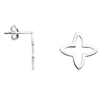 Blume Ohrstecker in 925 Silber