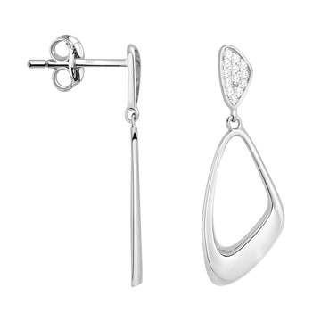 Oval Ohrhänger in 925 Silber