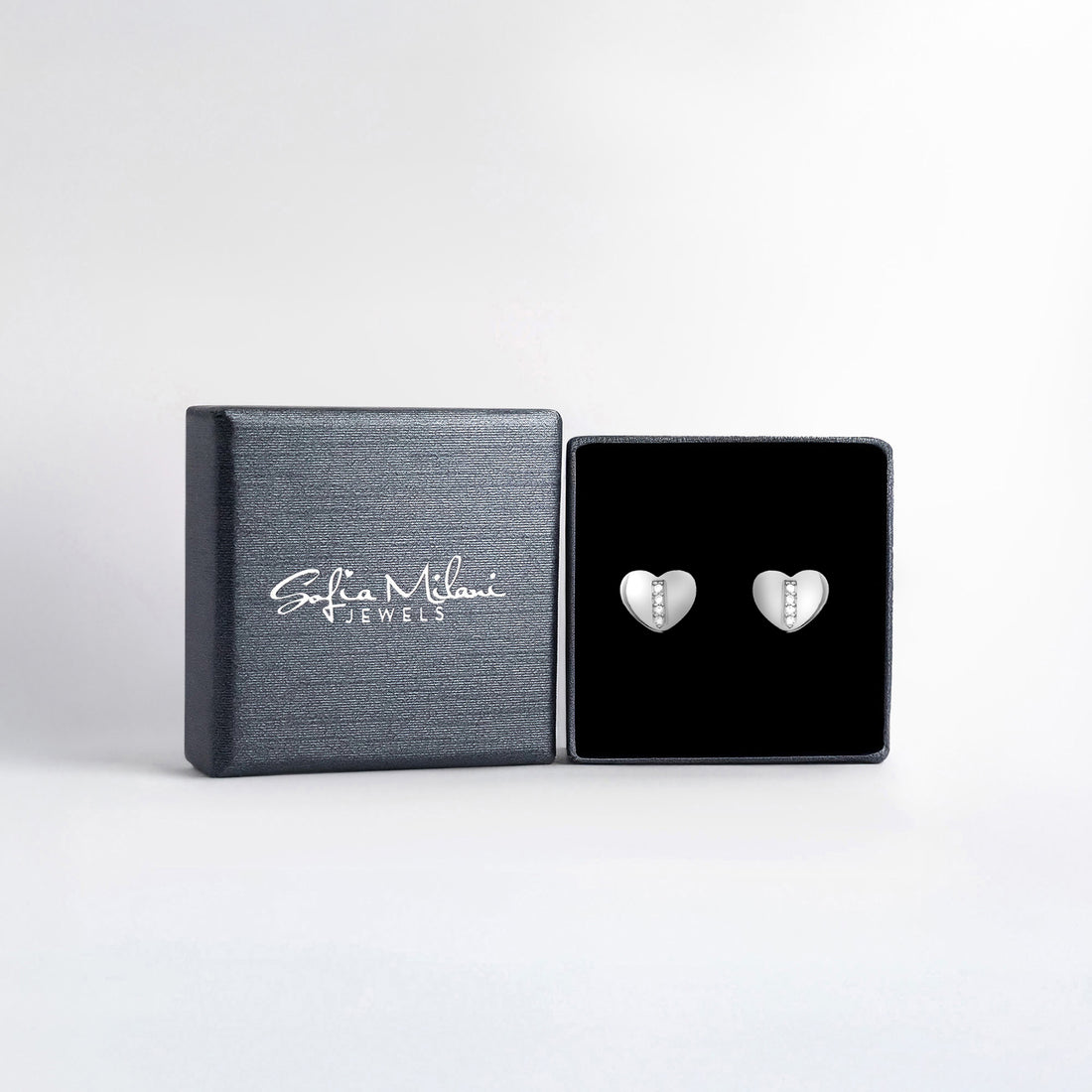 Herz Ohrstecker in 925 Silber