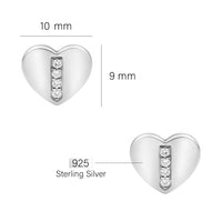 Herz Ohrstecker in 925 Silber