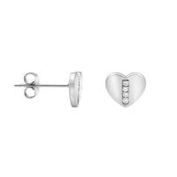 Herz Ohrstecker in 925 Silber