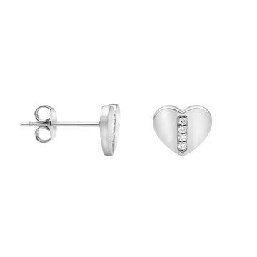 Herz Ohrstecker in 925 Silber