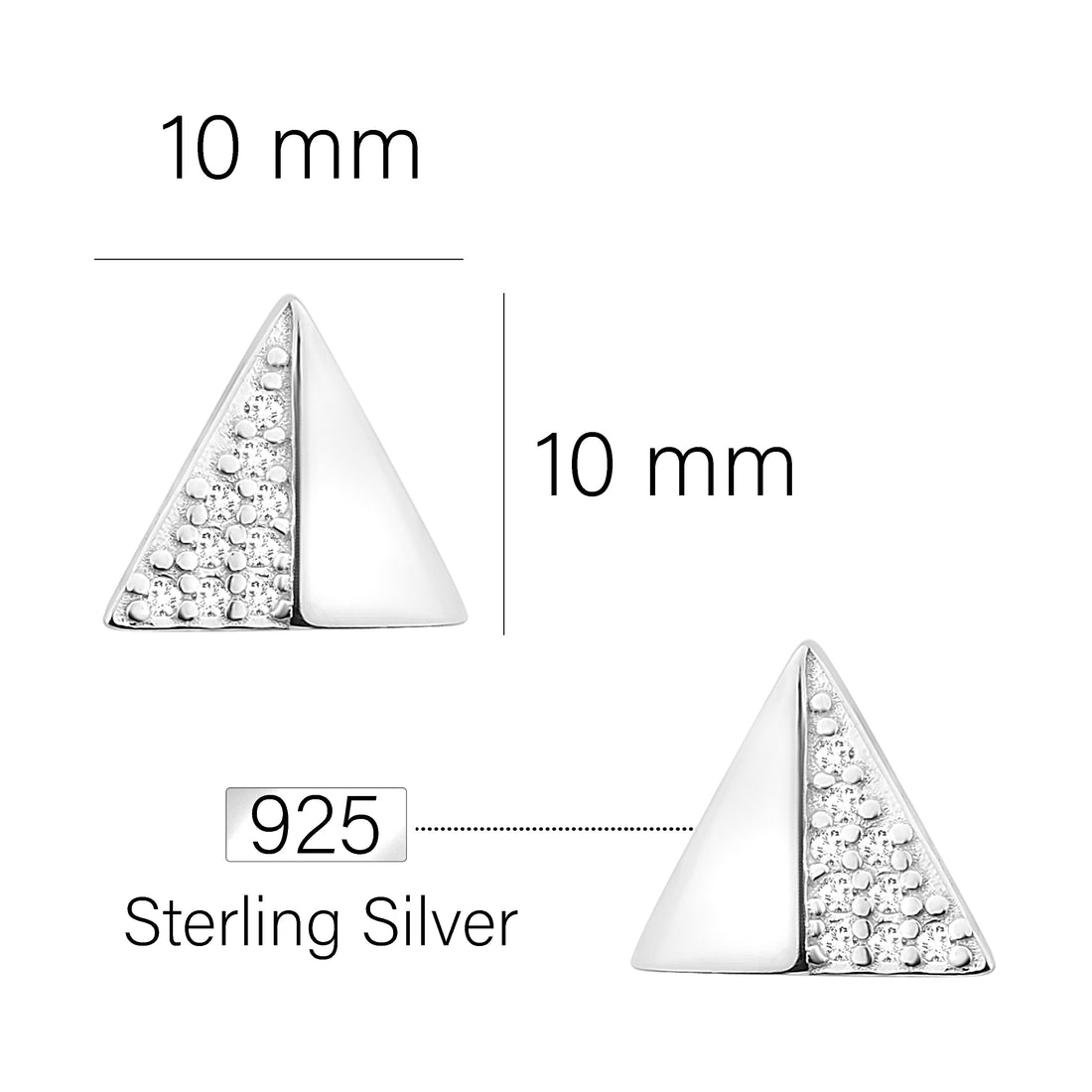 Dreieck Ohrstecker in 925 Silber