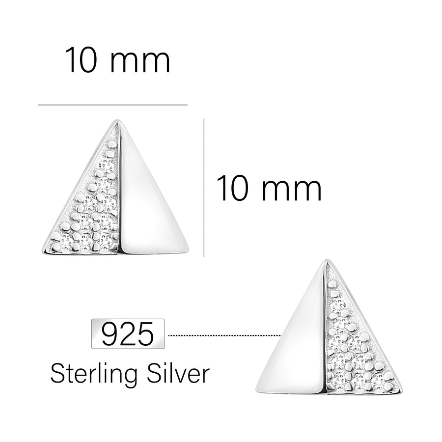 Dreieck Ohrstecker in 925 Silber